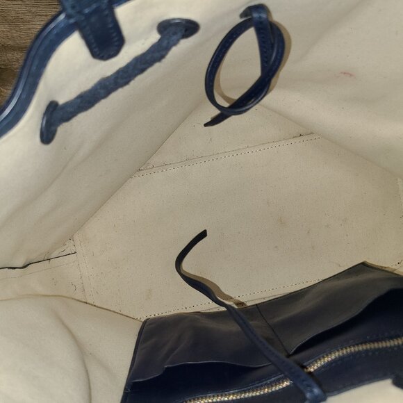 Loeffler Randall Suede Leather drawstring Tote bag Purse Tassel - Picture 6 of 8